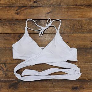 SHEKINI White Twist Halter Bikini Top